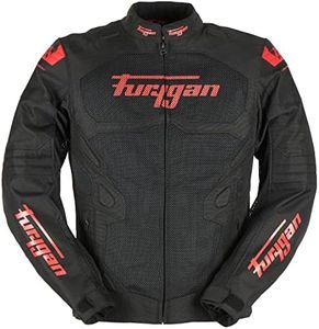Furygan Men's Atom Vented EVO Jacket, Black-red, XL