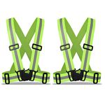 ZOJO Kids Safety Vest 2pcs,High Visibility for Running(Neon Yellow)