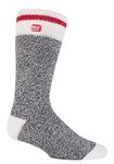 Heat Holders - Mens Thick Winter Warm Thermal Socks (40+ Styles) (7-12 US, Grey Block Twist)