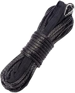 METOWARE Synthetic Winch Rope, 3/16" x 50ft 8350 LBS Winch Cable Line with Protective Sleeve Fits 4WD Off Road Vehicle UTV ATV SUV Truck (Black)