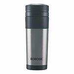 Borosil 350ml Hydra Travelmate Stainless Steel Travel Mug | 8 Hours Hot & 14 Hours Cold | Double Wall Vacuum Insulated | Tea & Coffee Spill Proof Flask for Office, School & College