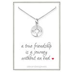 Sterling Silver Compass Necklace, Best Friend Gift Necklace, A True Friendship Necklace, Compass Necklace for Women, 18 inches