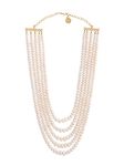 ZAVERI PEARLS Natural Freshwater White Button Pearls Multi Layers Necklace For Women-ZPFK13818