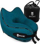 SNUGL Travel Pillow - Memory Foam Neck Cushion - Flight Pillow | Support Neck Pillow for Travel | Travel Neck Pillow for Airplane with Carry Bag & Clip | Flying Travel Essentials (Teal - Small)