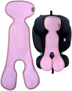 HECKBO Funda de silla infantil anti-sudor de verano para cochecito - grupo 1 - silla de coche con arnés de 3 puntos 5 puntos para niños colchoneta gris con rosa