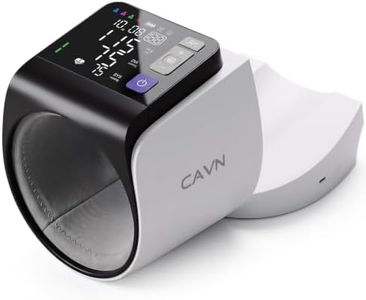 CAVN Blood Pressure Monitor for Home Use, No-Wrap BP Monitor with Arm Tunnel Design, One-Touch Operation, Large Display, Fits 8.7"-15.7" Arms, 4 Users x 199 Memory, USB-C or Battery Powered