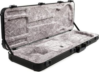 Fender Deluxe Molded Guitar Case for Electric Bass Guitars, Military-Grade ABS Hard Shell with TSA Lock, Custom Foam Interior, Protective Travel Case, Black