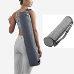 Dusenly Yoga Mat Bag Portable Waterproof Yoga Mat Carry Bag Durable Water-resistant Oxford Cloth Canvas Fitness Pilates Mat Bag Yoga Shoulder Bag (Grey)