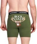 Little Blue House Men's Funny Boxer Briefs, Buck Naked, Medium