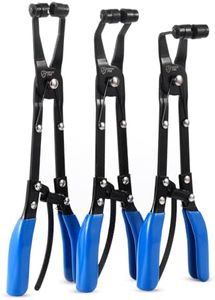 SMOTIVEPRO 3-Piece Hose Clamp Pliers Set with Locking Assist - 45°/90°/Straight Heads & Rotatable Clamp Jaw - Professional Hose Clamp Tool for 1.1"-2.3" (3-6cm) Hose Clamps