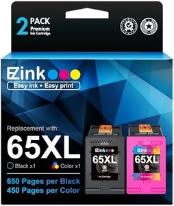 E-Z Ink (TM Remanufactured 65XL High-Yield Ink Cartridge Replacement for HP 65 XL to use with Envy 5055 5052 5058 DeskJet 2622 2624 2652 2655 3752 3755 Printer (Black and Tri-Color, 2 Pack)