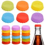 Nivofu 24 Pcs Silicone Wine Bottle Caps,Beer Bottle Cap,Reusable Bottle Stopper,Multicolor Sealer Beer Saver Cover Keep Wine Beer Champagn Fresh