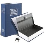 Tahoe trails Book Safe with Key Lock, Portable Metal Safe Box, Dictionary Diversion Book Safe,Secret Book Hidden Safe,9.5" x 6.1" x 2 .2" Navy Blue