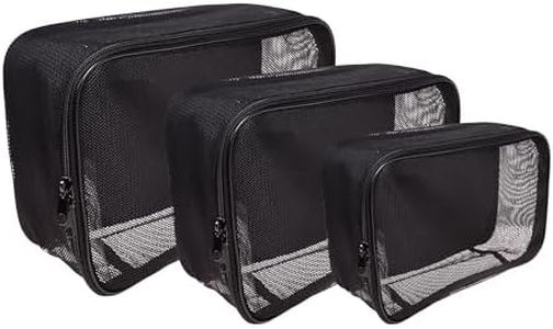 SHANY 3 Piece Assorted Size Cosmetics See Through Make Up Bag/Organizer, Black Mesh