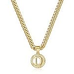 KissYan Gold Initial Necklace,14K G