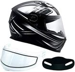 Typhoon Helmets Adult Full Face Dual Lens Snowmobile Helmet w/Drop Down Sun Shield DOT (Grey, Large)