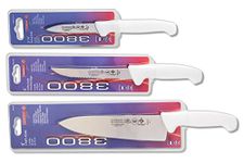 Mundial 3800 Series 3 Pieces Knives Set White Handle 3.25 in. Paring 6 in. Utility and 10 in. Chef's Knives