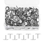 500pcs Drawing Pins, BetterJonny 9.5mm Silver Push Pins Iron Thumb Tacks Head Nail Pin Doornail for Office or DIY