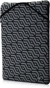 HP Custodia Protettiva Reversibile per Laptop Portatili fino a 14 Pollici, Profilo Sottile e Senza Cerniera, Tessuto in Neoprene Disinfettabile e Lavabile in Lavatrice, Design Nero/Grigio Geometrico
