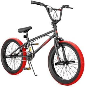 KORIMEFA 20 inch Freestyle BMX Bike, Trick Bicycle for Boys Girls Ages 8-12 with 4 Pegs and Guro