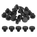 uxcell 90Pcs Glass Table Top Bumpers with Stem, Black Rubber Push in Bumpers for 6.5mm/0.26" Hole, PVC Rubber Grippers Table Spacers for Table Furniture Cabinet