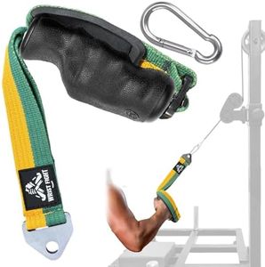 Arm Wrestling Training Handle for Cable Machines Ergonomic TPE Grip with Finger Grooves Stainless Steel Triangle Ring Premium Pulley Attachment for Biceps, Forearms and Wrist Workouts (Right Hand)