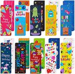 Tenare 100 Pieces Happy Birthday Bookmarks Laminated Imaginative Colors and Patterns for Students Classroom Stationery Supplies