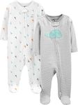 Simple Joys by Carter's Baby Neutral 2-Pack Cotton Footed Sleep and Play, Turtle/Llamas, Preemie