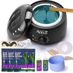 ANRUZ Waxing Kit, Wax kit for Hair Removal, Wax Pot for Waxing Professional with Silicone Bowl,4 Bags Wax Beads and 20 Applicator Sticks, 2 Treatment Oils-at Home Wax Machine for Full Body Waxing