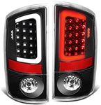 For Dodge Ram Pickup 3rd Gen Pair of 3D White LED Bar Black Housing Clear Lens Brake Tail Lights