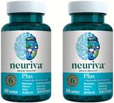 NEURIVA Nootropic Brain Support Supplement Plus Capsules (30ct Bottle) Phosphatidylserine, B6, B12, Folic Acid - Supports Focus, Memory, Learning, Accuracy, Concentration & Reasoning (Pack of 2)