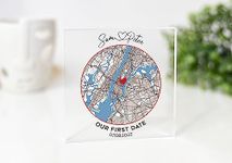 Personalized First Date Map - Custom Location Map - Where We Met Map - First date map - Anniversary Gift for Boyfriend