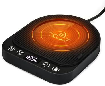 Anbanglin Smart Coffee Mug Warmer, 50W Fast Heating Coffee Warmer for Desk with 5 Temperature Control & 2-12H Auto Shut Off, Electric Large Panel Cup Warmer for Milk, Beverage, Candle, Matte Black