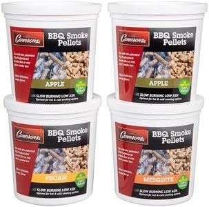 Smoking Wood BBQ Pellets (Apple, Cherry, Hickory, Mesquite)- 4 Pack of Pints Value Gift Set- All Natural Barbecue Smoker and Grilling Fuel - for Pellot Grills, Pellot Smokers