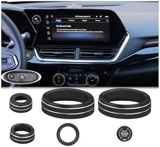Tyifxom 6PCS Knob Covers for 2024-2026 Chevy Trax/Trailblazer for Buick Envista/Encore GX. Fits AC, Volume, Start & Headlight. Aluminum Trim. (NOT for Avenir, LS, 1RS) (Black)