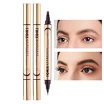 Microblading Eyebrow Pencil, Brow Pencil, Eyebrow Tattoo Pen, Eyebrow Pen with 2-Prong Micro-Fork-Tip Applicator & Precise Brush-Tip Creates Natural-Looking Brows, Stay on All Day