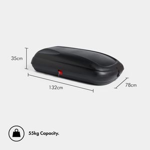 VonHaus 320L Car Roof Box – Hard Shell, Weather Resistant, Carbon Fibre Finish