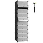 SONGMICS 10-Tier Shoe Rack, Cube Storage Organizer Units, DIY Modular Closet Cabinet, Black ULPC10H