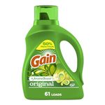 Gain Aroma Boost Liquid Laundry Detergent, Original Scent, HE Compatible, 2.6 L, 61 Loads