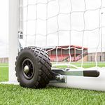 FORZA Replacement Alu110 Football Goal Wheels | 360° Rotating or Lever Wheels for All Surfaces - Puncture-Proof Wheels with Heavy-Duty Brackets [Goal Not Included] (Lever Wheels + Brackets, 2 Pack)