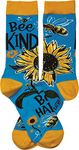 Primitives by Kathy Womens Gift Socks, Blue, Yellow, Brown