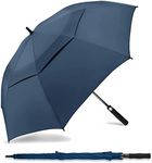 SIEPASA Golf Umbrella Large 62/68/72 Inch Automatic Open Golf Umbrella Extra Large Oversize Double Canopy Vented Umbrella Windproof Waterproof for Men and Women.(Navy Blue, 72",Black Handle)