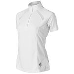 Equinavia Ingrid Women's Equestrian Show Shirt - Short Sleeved Performance Shirt with Cooling Mesh Panels, White, X-Small