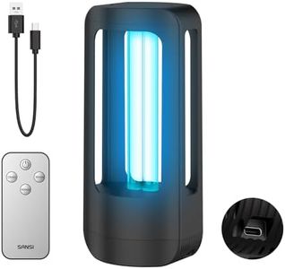 SANSI UV Light 18W Ultraviolet Light for Room, UV-C Lamp with 3-Level Timer and Remote Control, UV Disinfection Lamp with 5000mAh Type-C Fast Charging Battery for Travel Home Bedroom Office