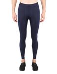 Athmonk Compression Polyester Lycra Lower Leggings Tights Yoga Pants for Men Boys - Workout Gym Exercise Running Cycling Training - Full Leg Sleeves - Cold Weather Sports Inner - Skinny Fit, Navy, S