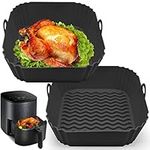 Air Fryer Silicone Liners, 8'' Square 4 to 7 QT Food Grade Reusable Heat Resistant Airfryer Silicone Liners Inserts Baskets Bowl Accessories for Instant Vortex COSORI CHEFMAN Air Fryer Oven Microwave…