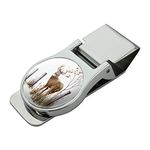 Deer Buck at the Fence Satin Chrome Plated Metal Money Clip