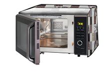 Stylista PVC Microwave Oven Cover for IFB 17 L Grill 17PG3S, Compass Pattern Grey
