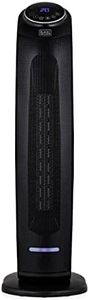 BLACK+DECKER BXSH44005GB Ceramic Tower Fan Heater With 8 Hour Timer And 60° Oscillation, 2.2kW, Black