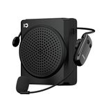 SHIDU S617 Mini Wireless Voice Amplifier with Wireless Headset,16W Speaker, Mute Function, Bluetooth 5.0, AUX Input & Type C Charging Port for Teachers Tour Guides Coaches Classroom Meeting|Black